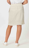 Linen Skirt Jersey Waist Ruffle Hem, More Colours