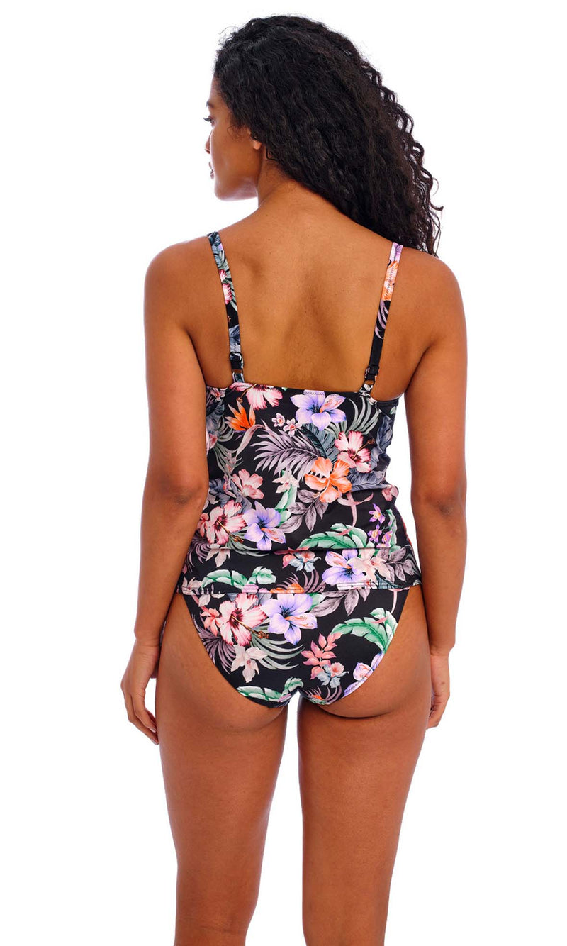 Kamala Bay Midnight UW Plunge Tankini Top, Special Order D Cup to HH Cup