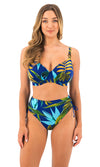 Pichola Tropical Blue High Waist Bikini Brief, Special Order S - 2XL