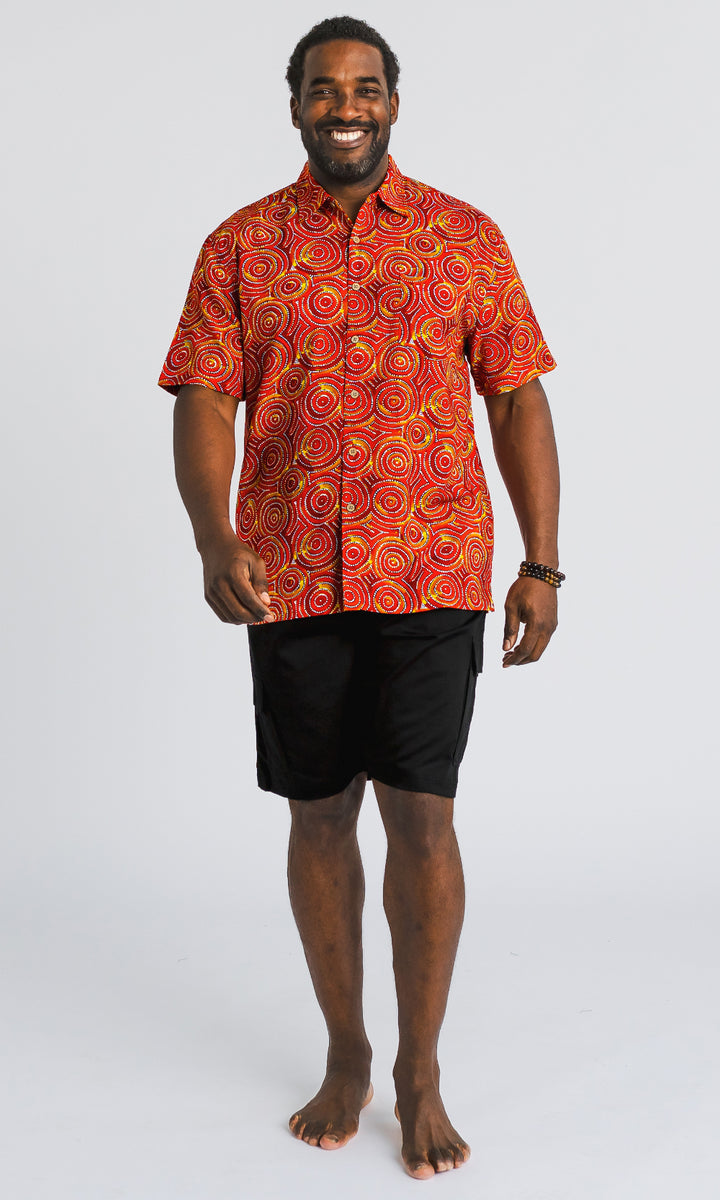 Mens Shirt Pupuni Jilamara Organic Cotton Voile - Better World Arts main image 1