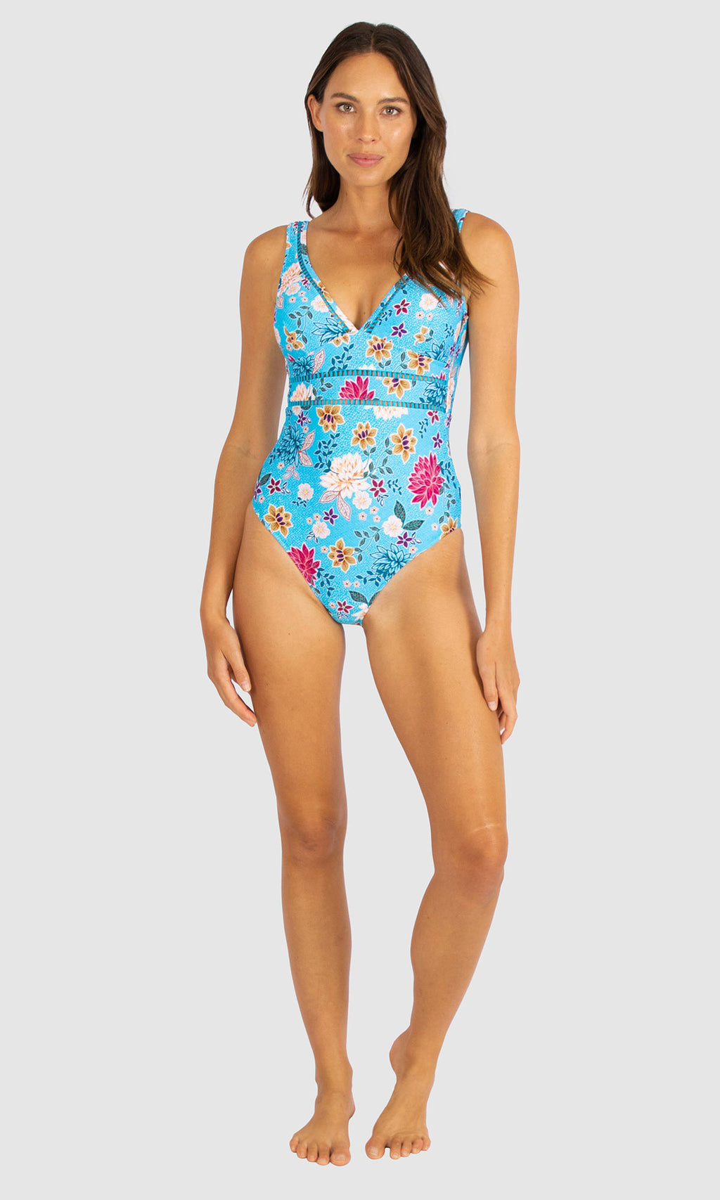Pebble Beach Long Line One Piece Swimsuit, Fits A Cup to C Cup