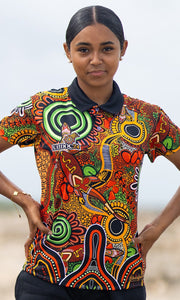 NAIDOC 2024 Aboriginal Art Kids Unisex Polo Proud & Deadly