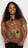 NAIDOC 2024 Aboriginal Art Ladies Fitted Polo Proud & Deadly