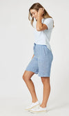 Linen Shorts Cross Dyed Blue