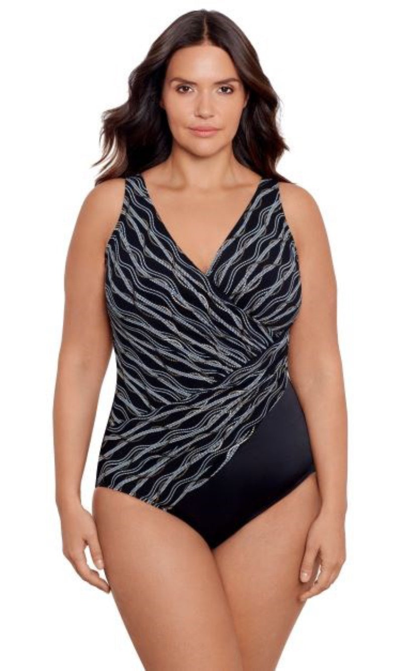 Linked In Oceanus Plus Sized Shaping Swimsuit, Fits Up to a DD Cup
