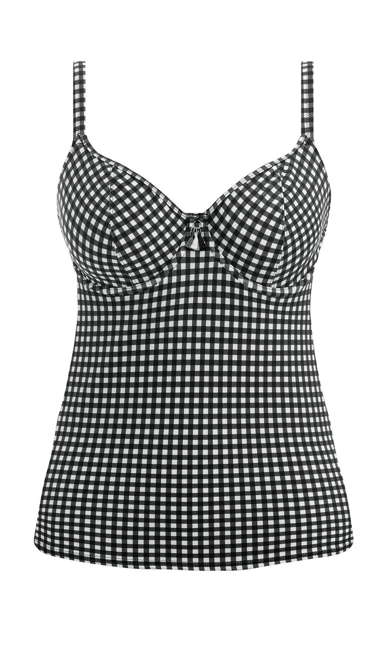 Check In Monochrome UW Plunge Tankini Top, Special Order D Cup to HH Cup