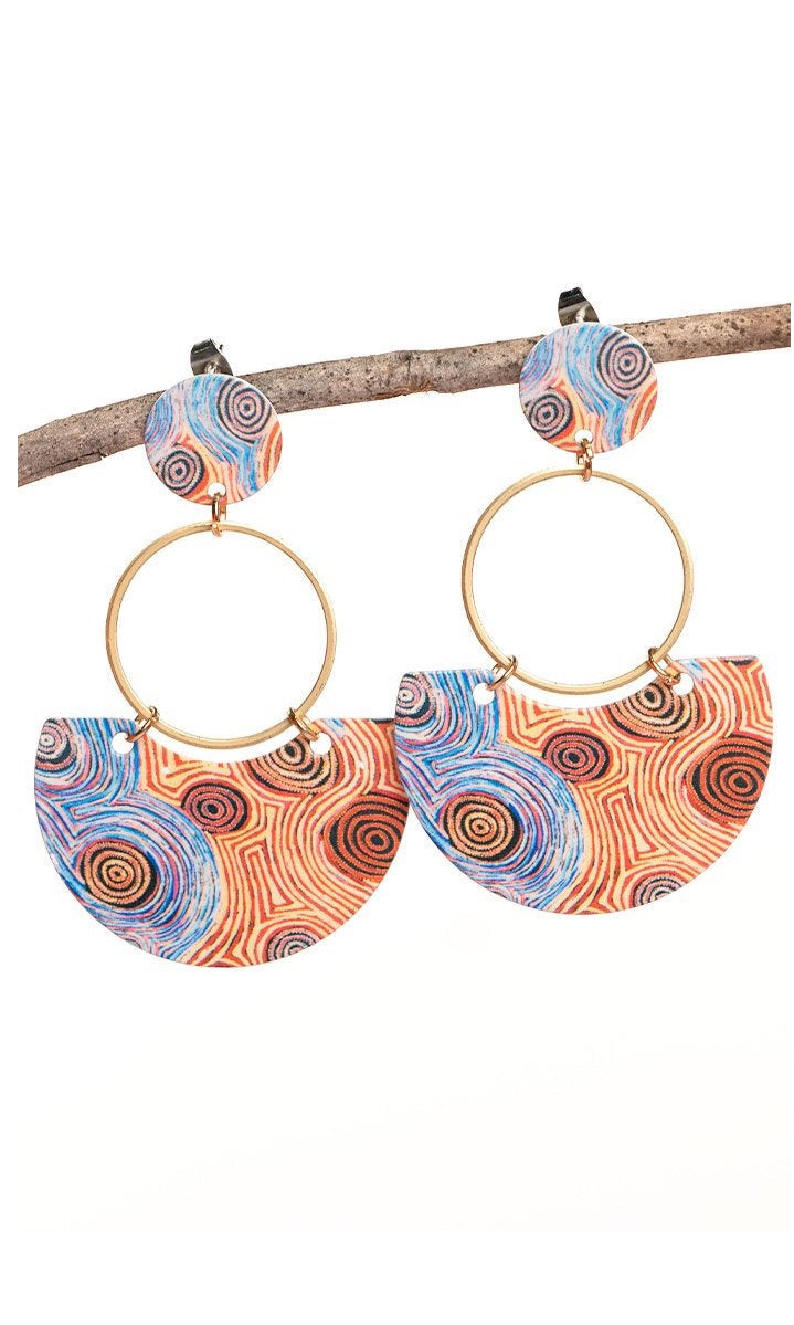 Aboriginal Art Earrings Mina Jukurrpa
