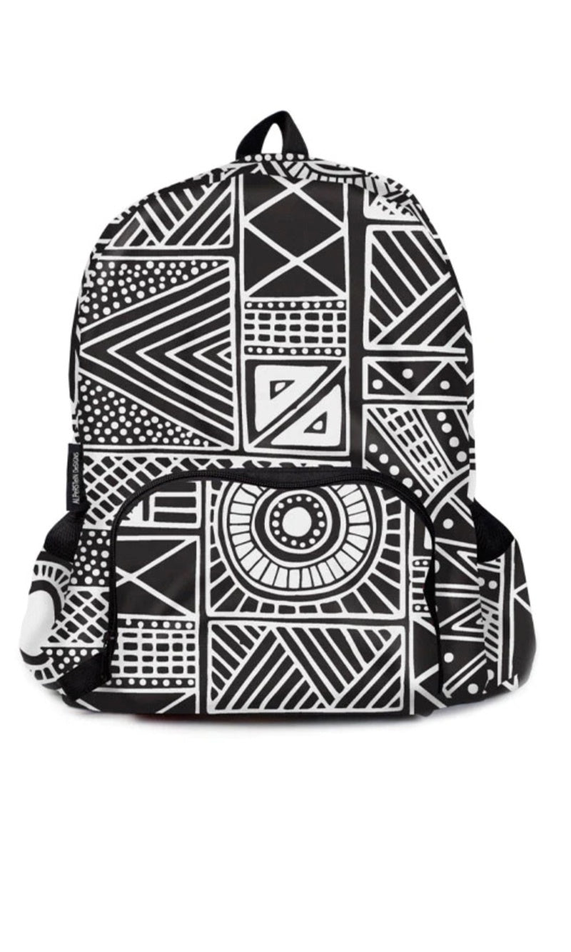 Aboriginal Art Fold up Backpack by Fiona Puruntatameri