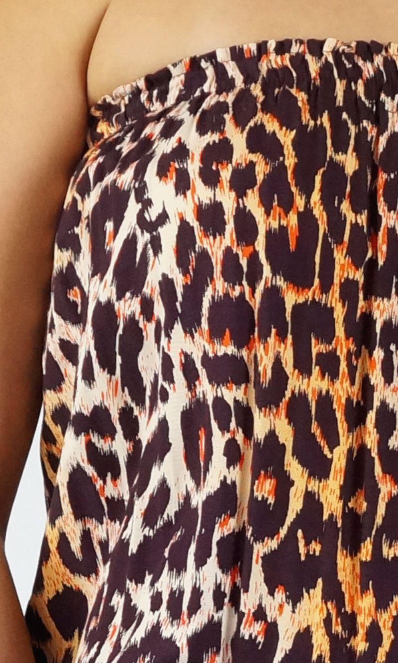 Rayon Jumpsuit Long Bandeau Leopard, More Colours
