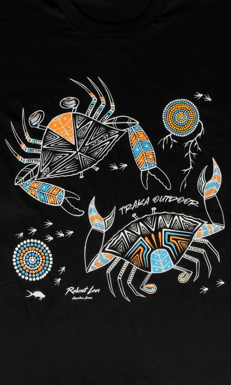 Aboriginal Art Unisex T-Shirt Mudcrab Black