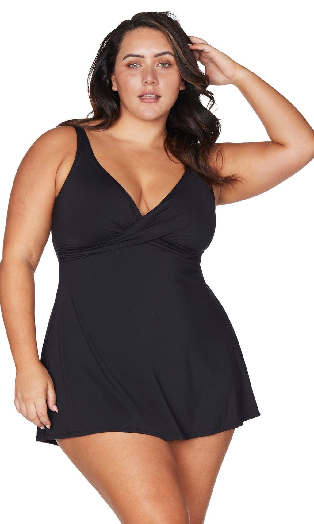 Swimdress Recycled Hues Black Delacroix, Multifit D Cup to G Cup