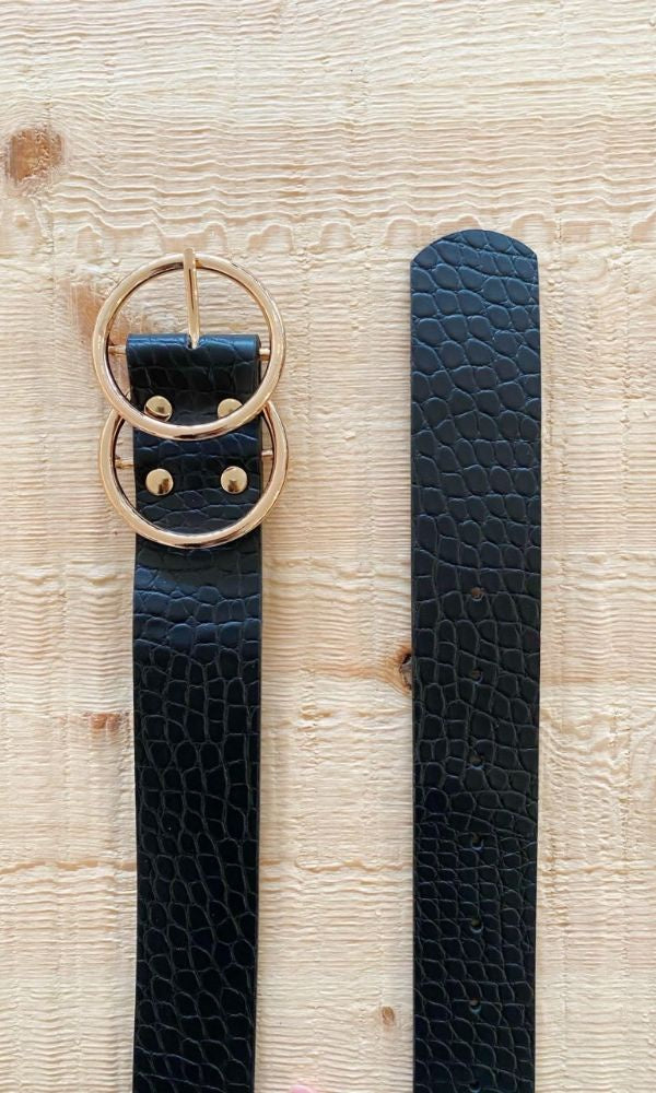 Ulynna Large Double Ring Croc Belt, More Colours