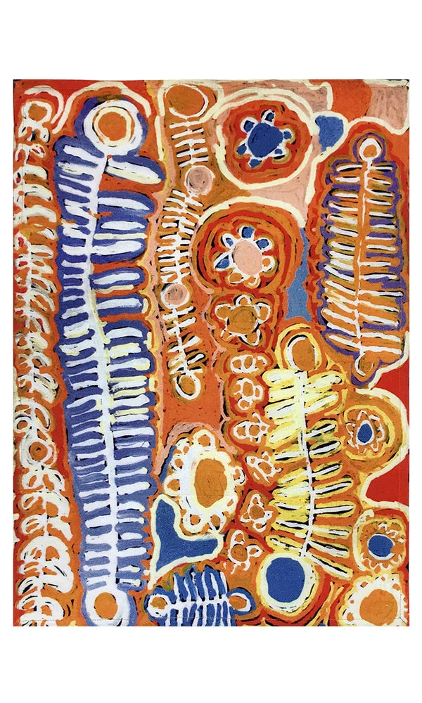 Aboriginal Art Cotton Tea Towel by Murdie Nampijinpa Morris (2)