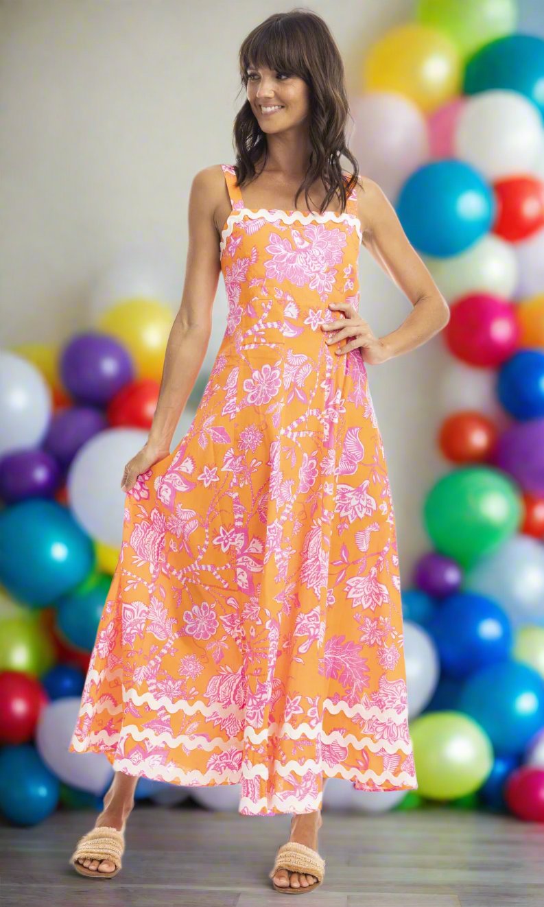 Cotton Strappy Maxi Dress Layla