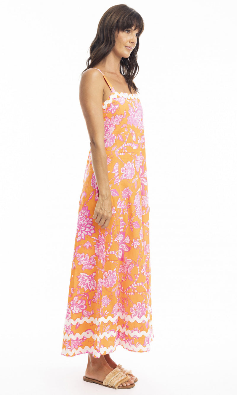 Cotton Strappy Maxi Dress Layla