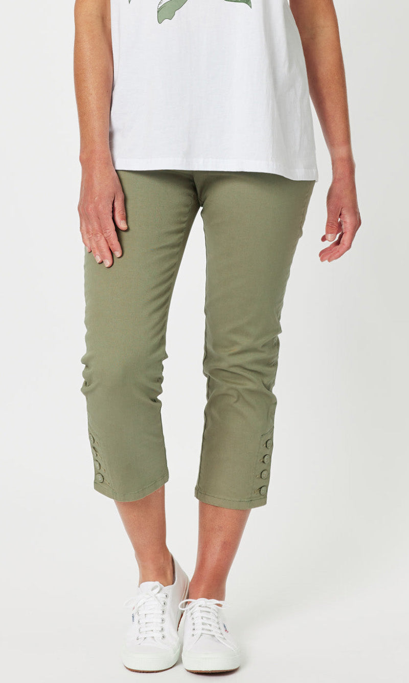 Cotton Twill Stretch Capri Pant, More Colours