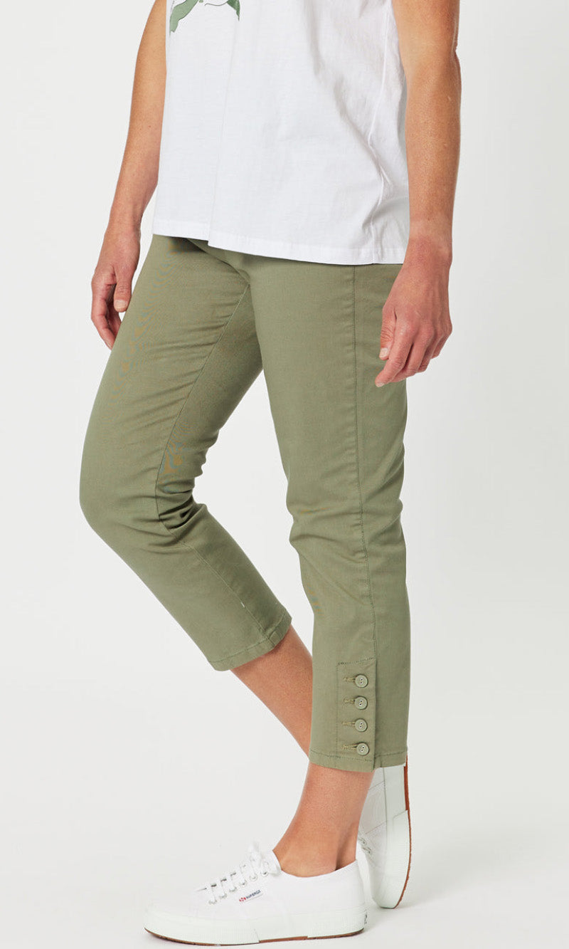 Cotton Twill Stretch Capri Pant, More Colours