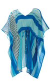 Poncho Aqua Geometry, Special Order S - 3XL