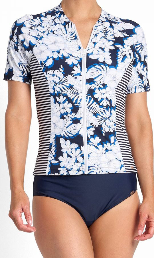 Anchor Navy Short Sleeve Mastectomy Rashie