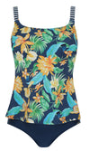 Tankini Set Mastectomy Midnight Garden, Special Order B Cup to D Cup