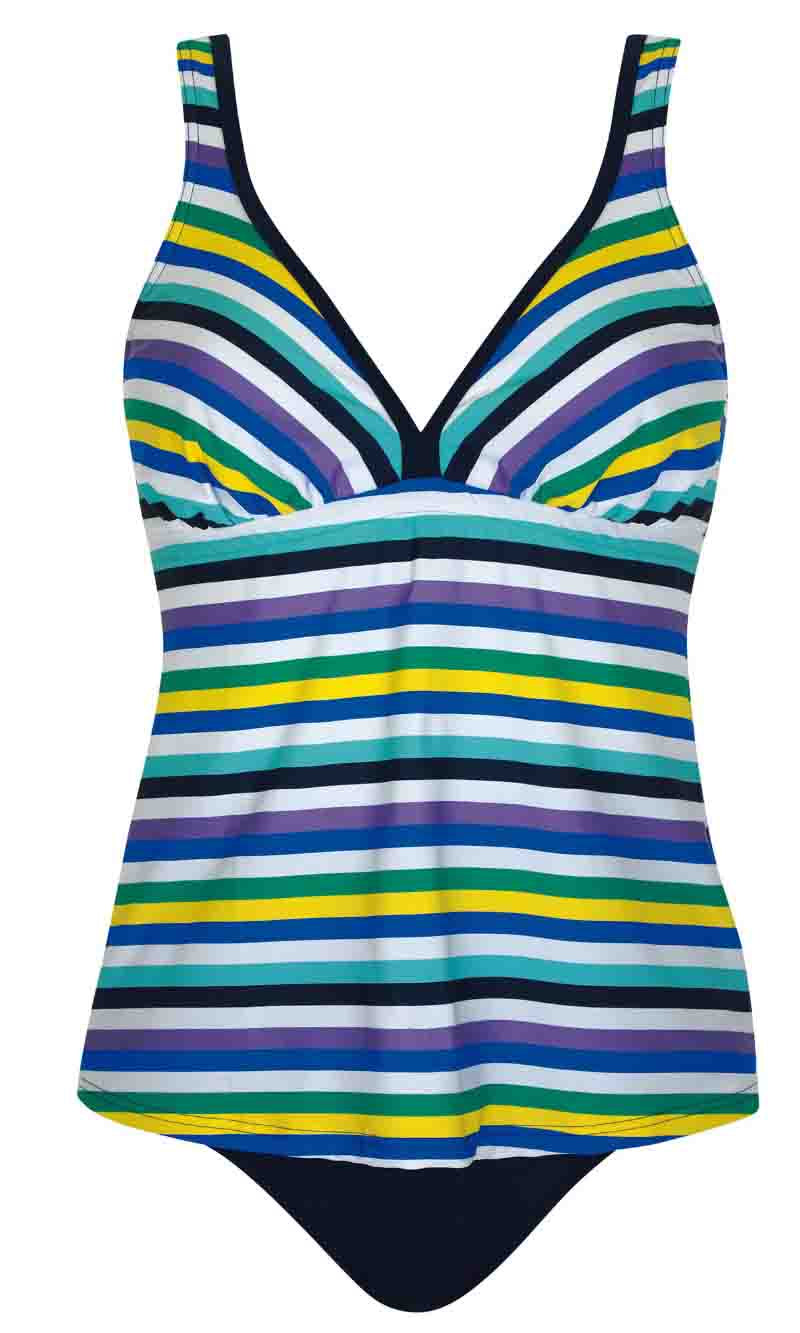 Tankini Set Spectrum Stripes, Special Order B Cup to E Cup
