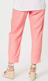 Linen Pant Jersey Waist Coral