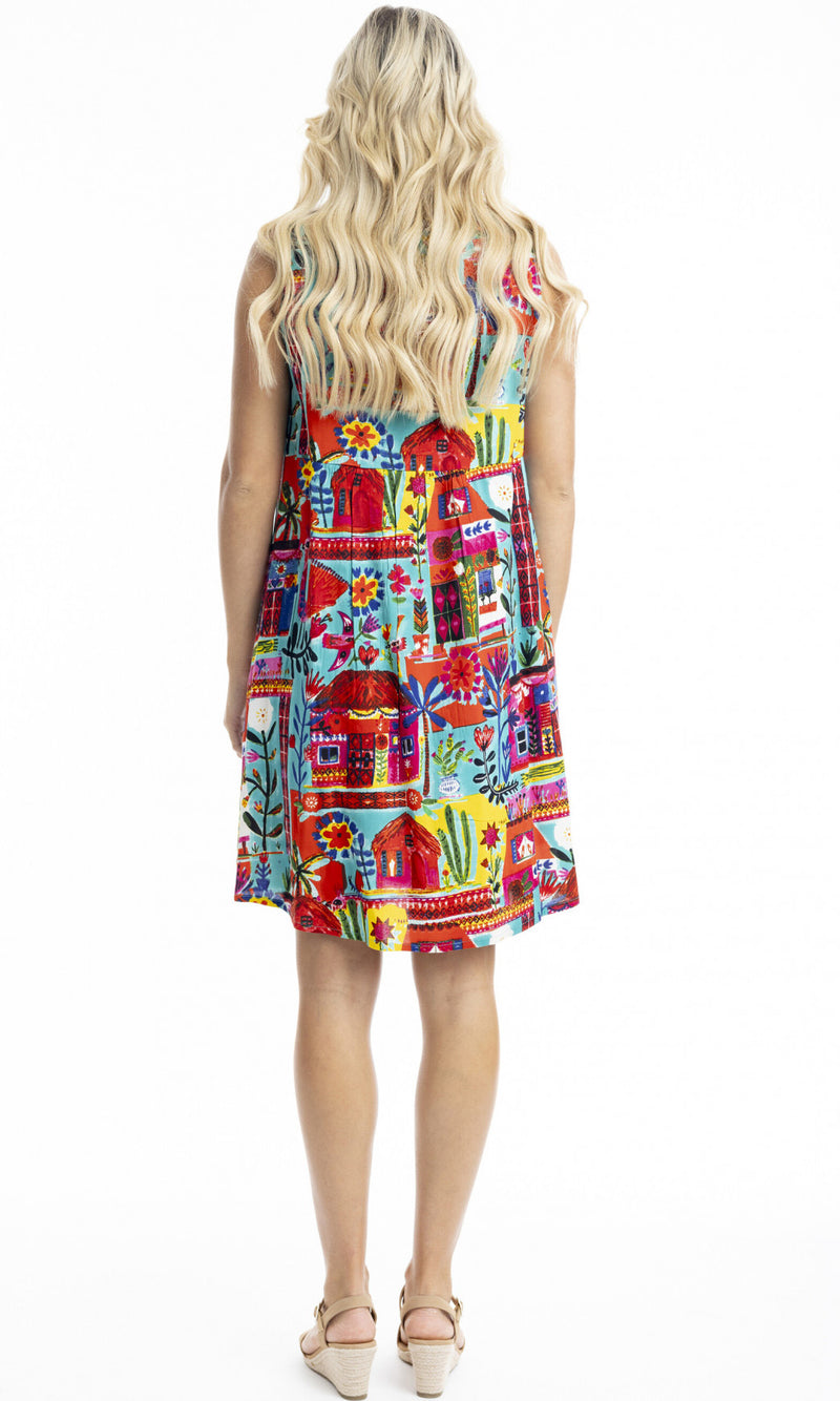 Rayon Dress Contemporary Sleeveless, More Print