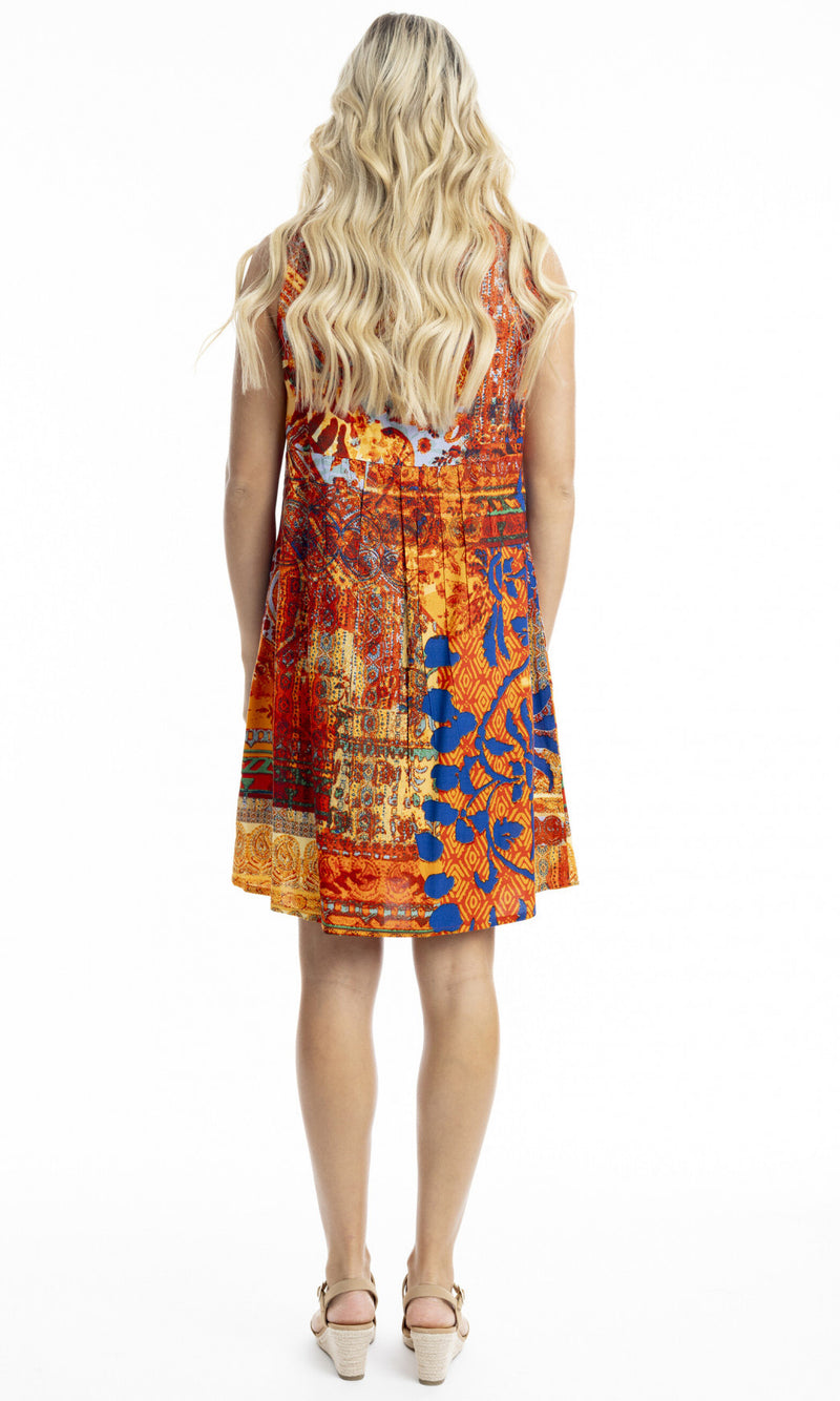 Rayon Dress Contemporary Sleeveless, More Print