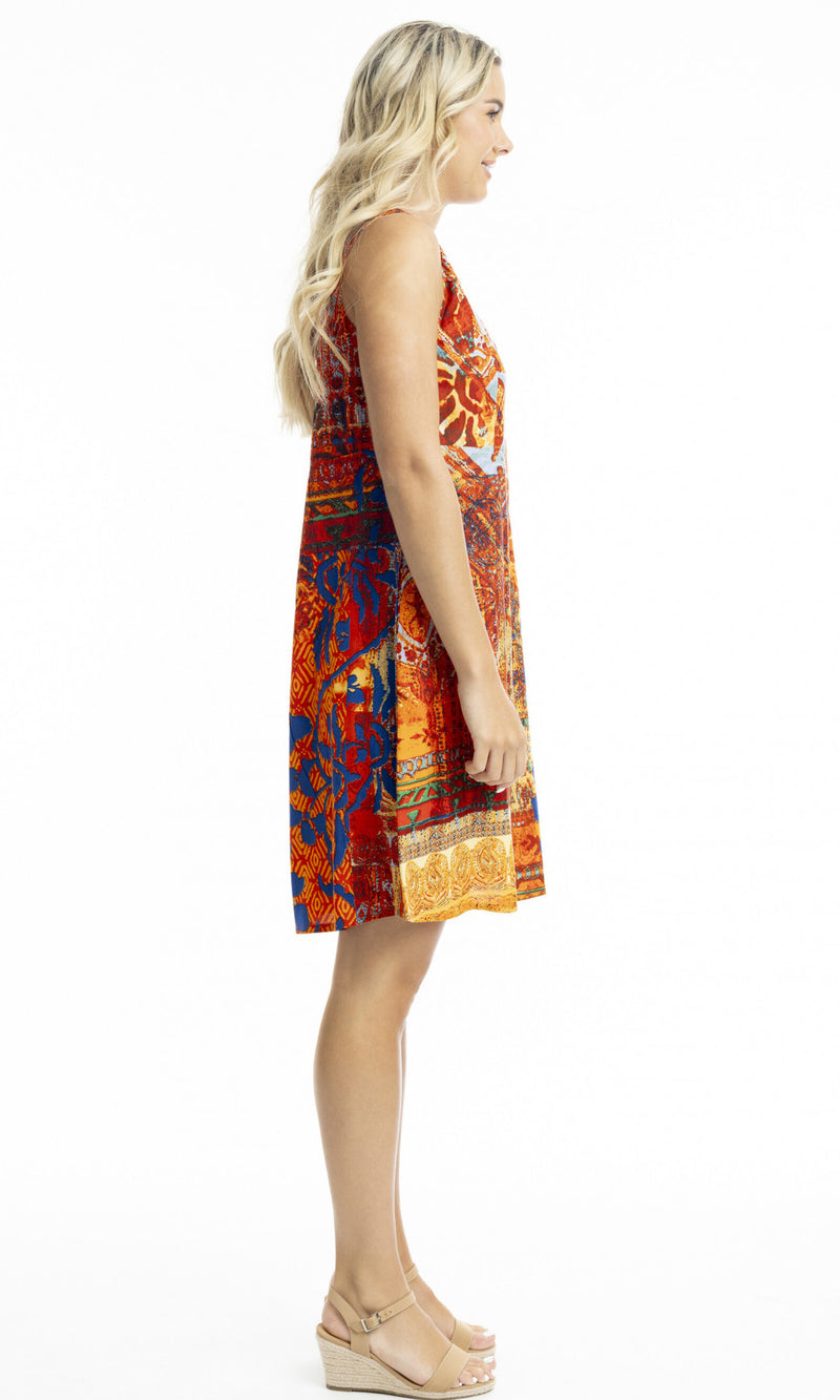 Rayon Dress Contemporary Sleeveless, More Print