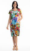 Cotton Knit Dress Bubble Short Sleeve, More Prints