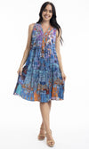 Cotton Dress V Neck Pleated, More Prints