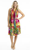 Cotton Dress V Neck Pleated, More Prints