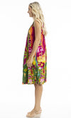 Cotton Dress V Neck Pleated, More Prints