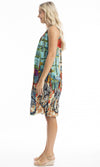 Cotton Dress V Neck Pleated, More Prints