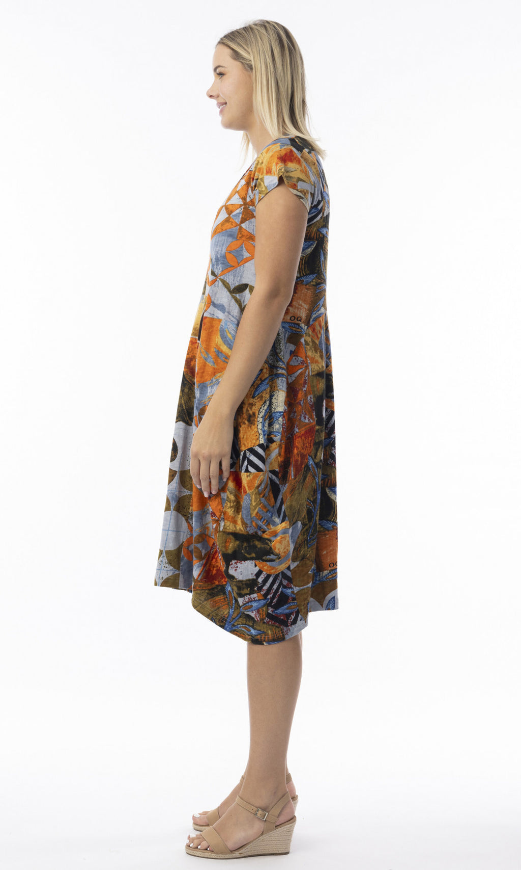 Cotton Knit Dress Bubble Short Sleeve Wyndham