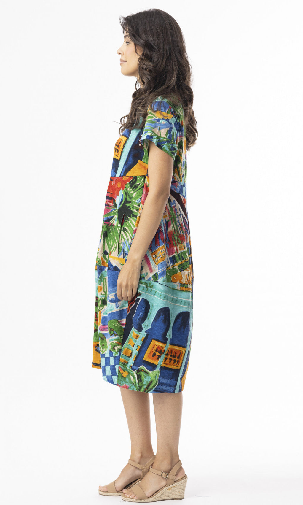 Cotton Knit Dress Bubble Short Sleeve Oasis