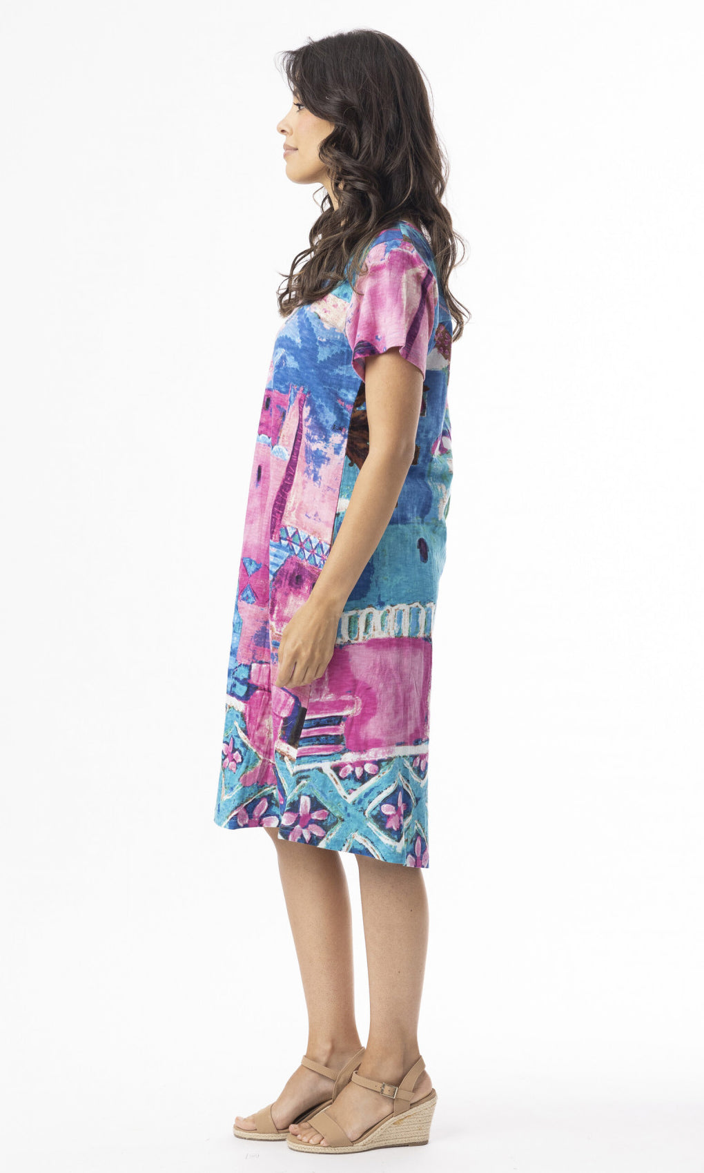 Cotton Knit Dress Contemporary Short Sleeve Marakesh