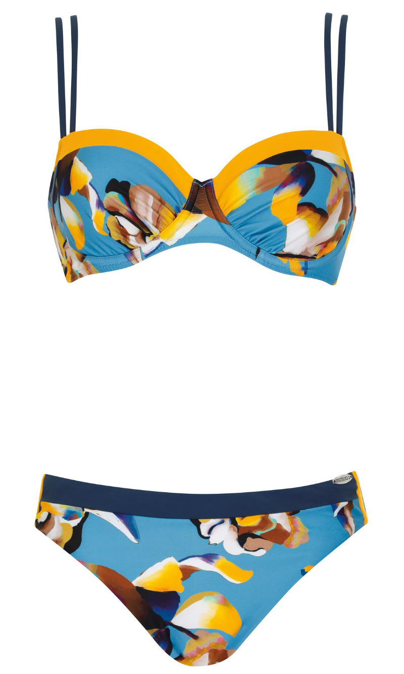 Bikini Set Yellow & Blue, Special Order B Cup to G Cup