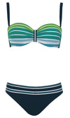 Bikini Set Coastal Stripes, Special Order A Cup to E Cup