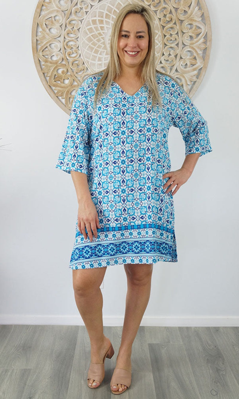 Rayon Tunic 3/4 Sleeve Ottoman, More Colours