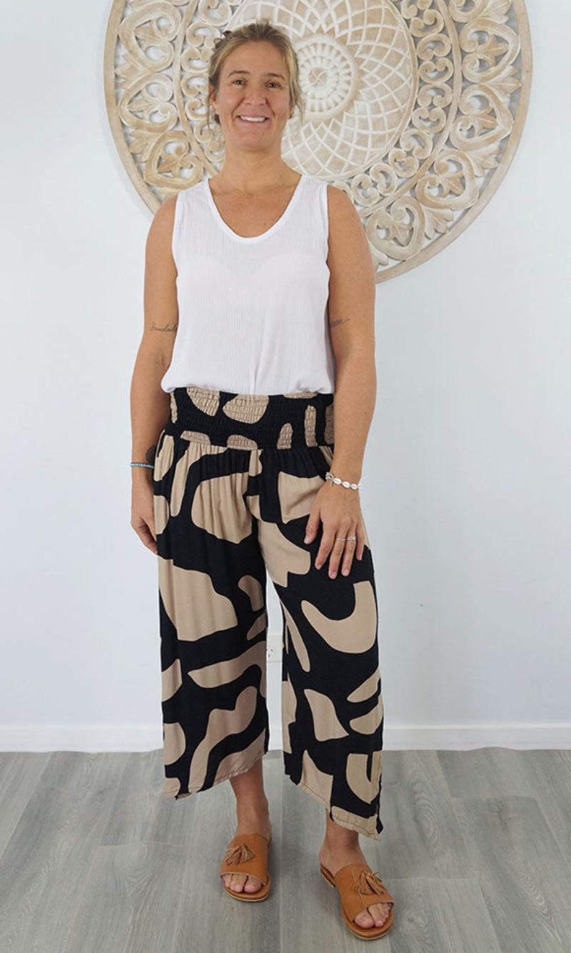 Rayon Pant Bazzar 3/4 Abstract Geo, More Colours