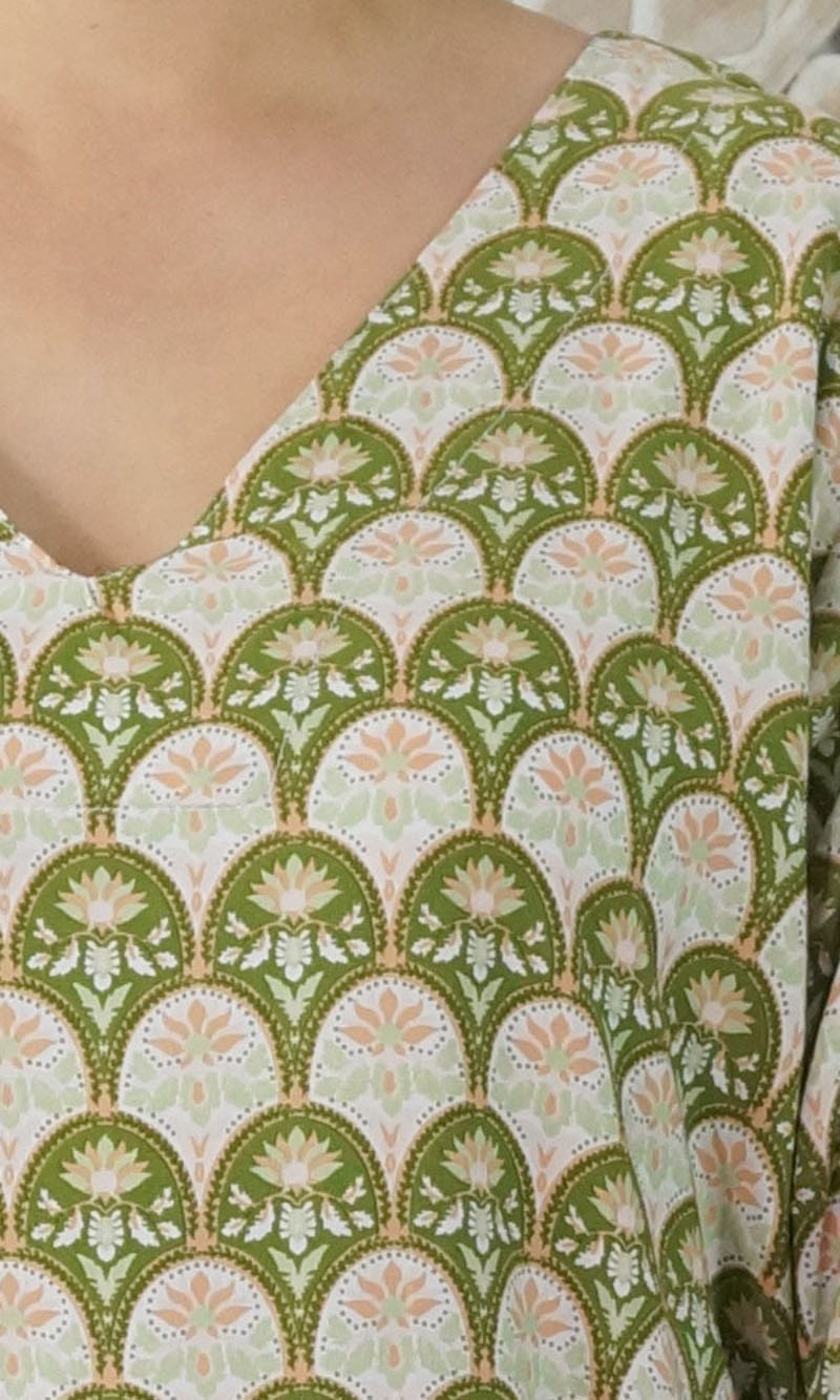 Rayon Tunic 3/4 Sleeve Scallops, More Colours