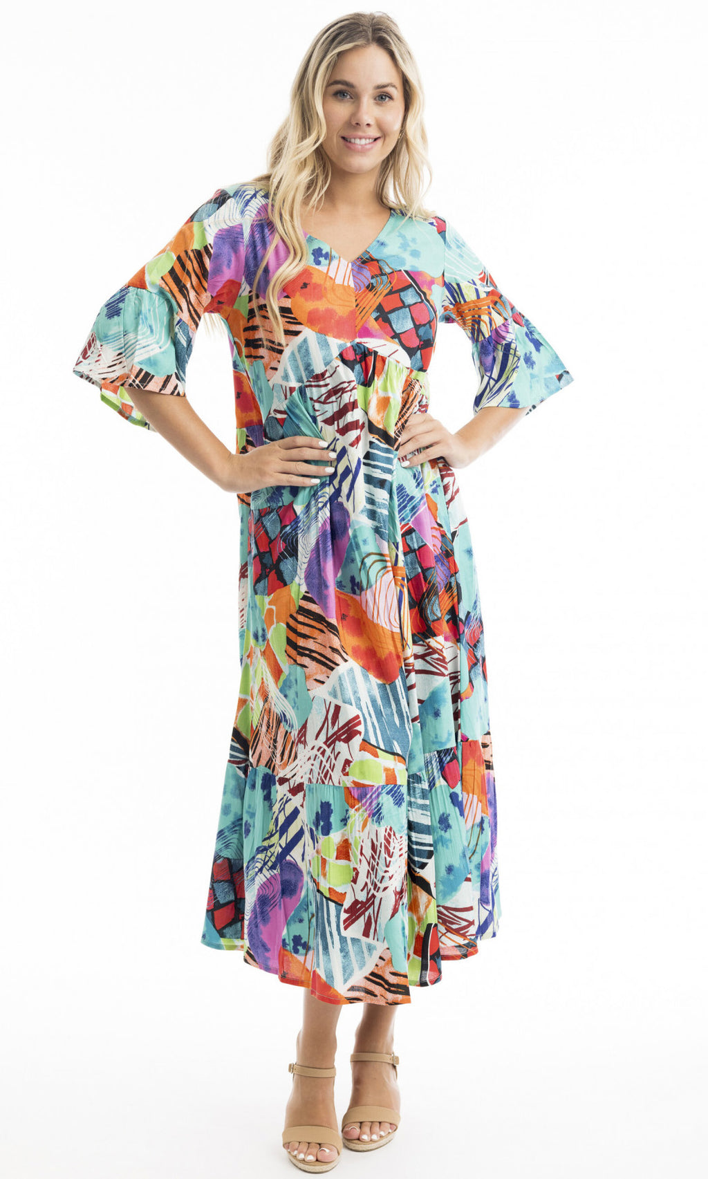 Rayon Dress Peak Maxi St Barths