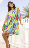 Rayon Dress Layers 3/4 Sleeve Melinda Green