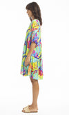 Rayon Dress Layers 3/4 Sleeve Melinda Green