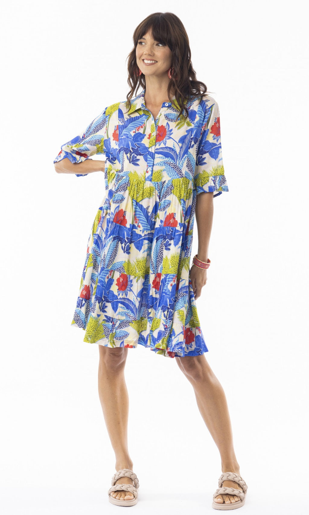 Rayon Dress Layers Collar Luna