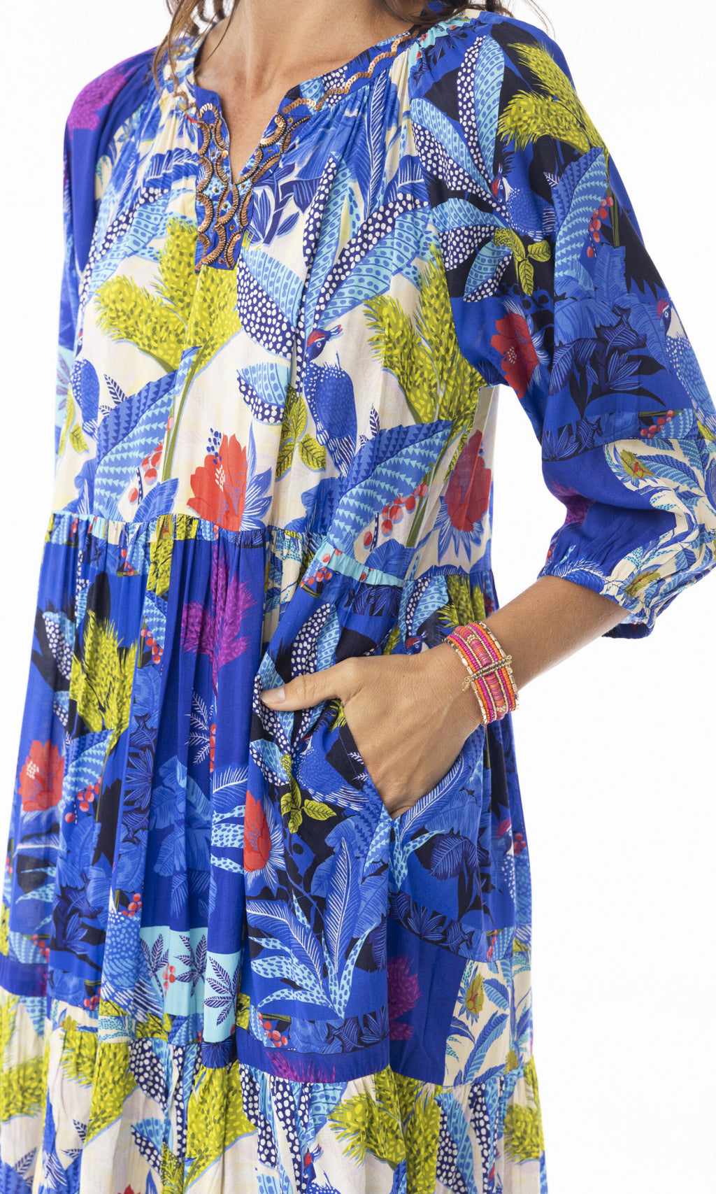 Rayon Dress V Neck Luna