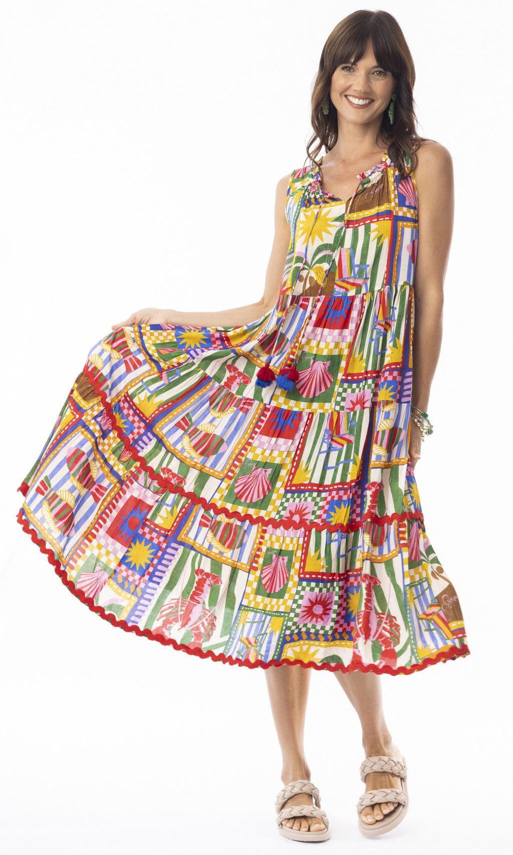 Rayon Dress Boho Sleeveless Gia