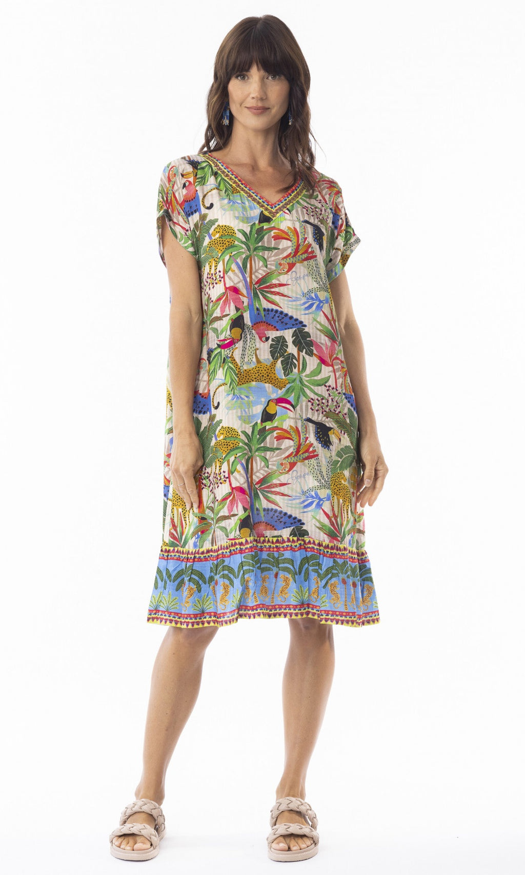 Rayon Dress Short Sleeve Frill Dani