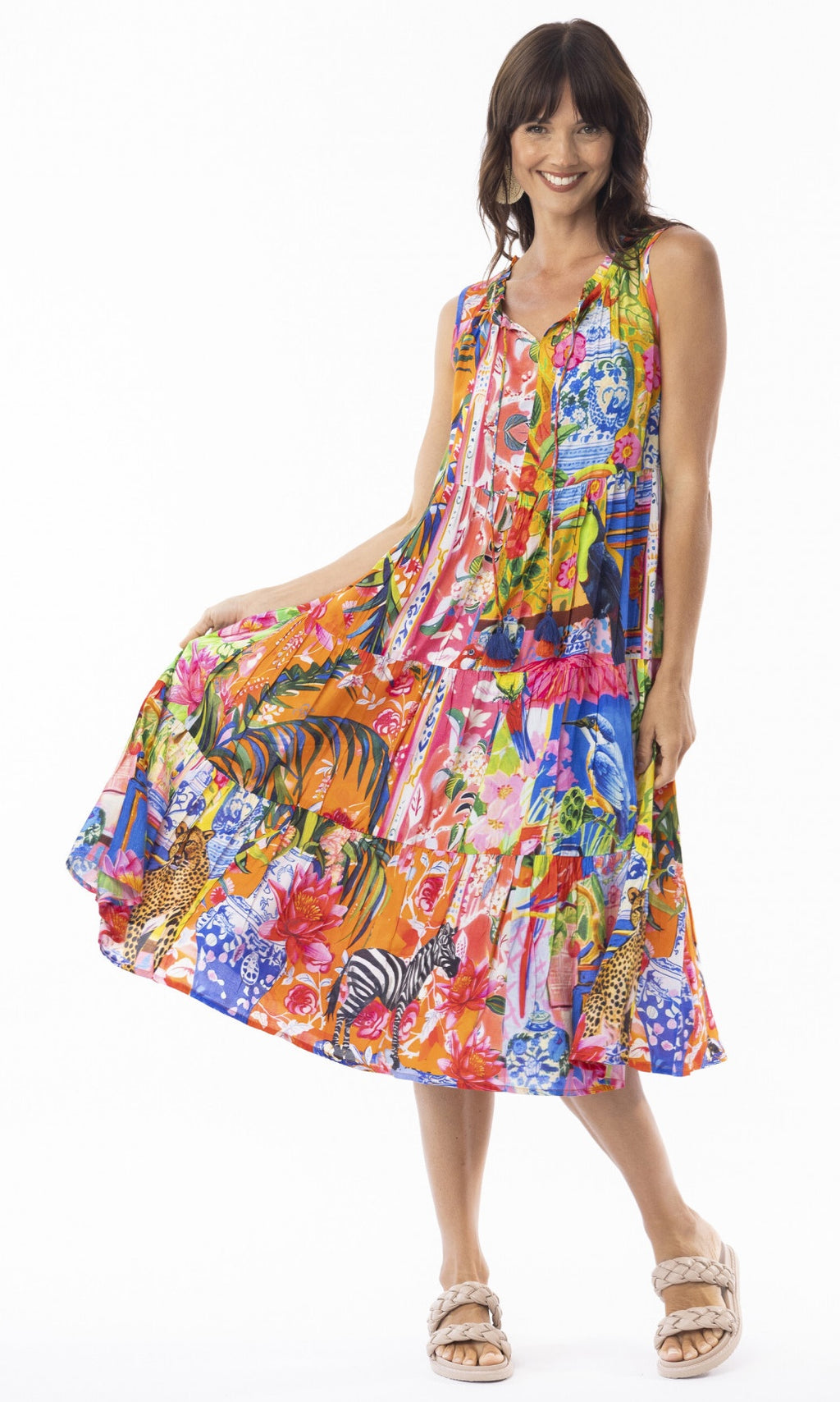 Rayon Dress Sleeveless Stefania
